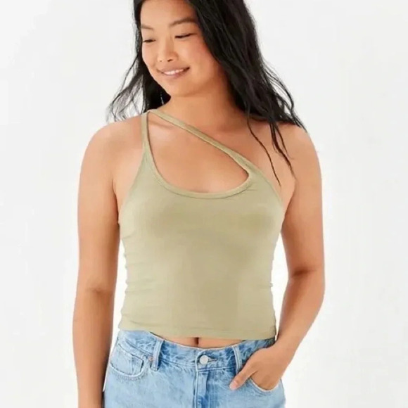 Green Convertible Strap Cutout Y2K Cami Tank Top AEO Style Women’s Size Medium - Picture 4 of 12